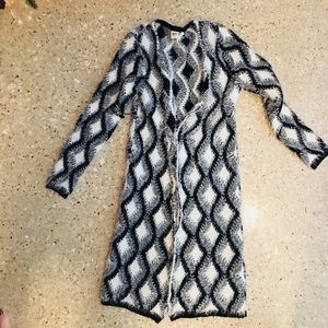 Black and white fuzzy sweater